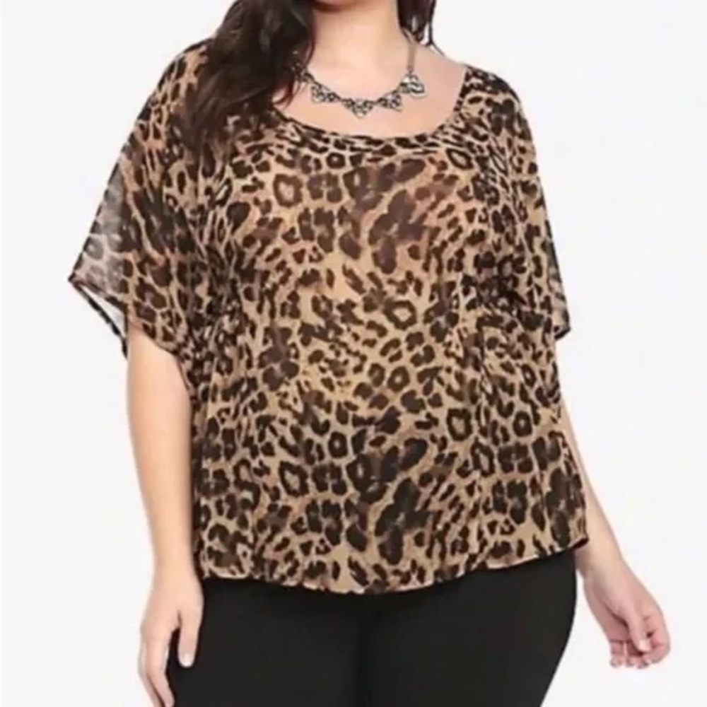 Torrid Leopard Print Blouse EUC